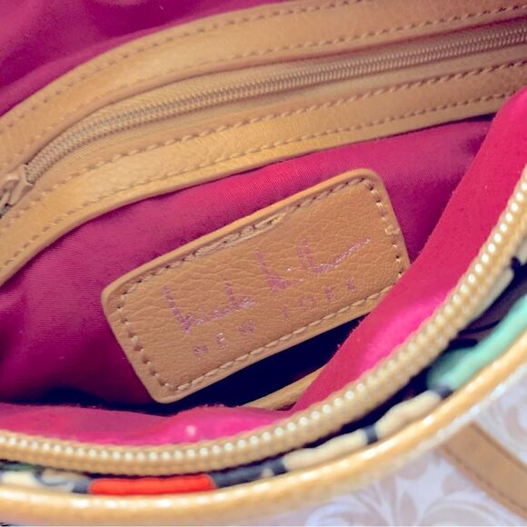Nicole Miller Crossbody Handbag Bright Colors Many Compartments Gorgeous - Picture 5 of 6